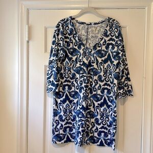 LILY PULITZER cotton mini dress 3/4 sleeve coverup tunic
